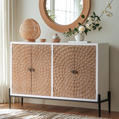 Meuble d'appoint rustique pour salon avec finition naturelle