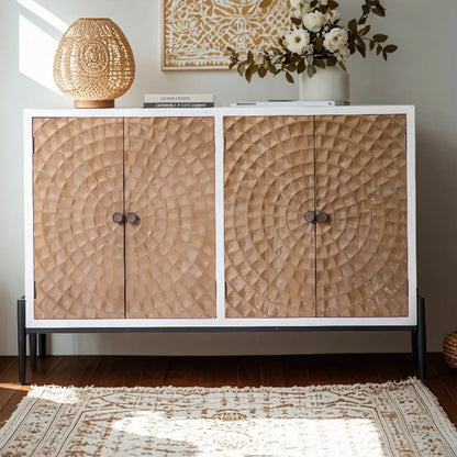 Meuble d'appoint rustique pour salon avec finition naturelle