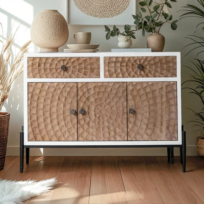 Meuble d'appoint rustique pour salon avec finition naturelle