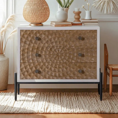 Meuble d'appoint rustique pour salon avec finition naturelle