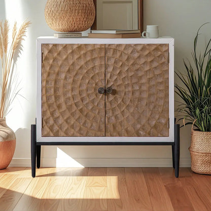 Meuble d'appoint rustique pour salon avec finition naturelle