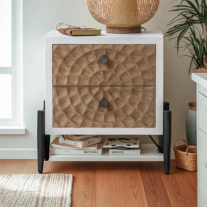 Meuble d'appoint rustique pour salon avec finition naturelle