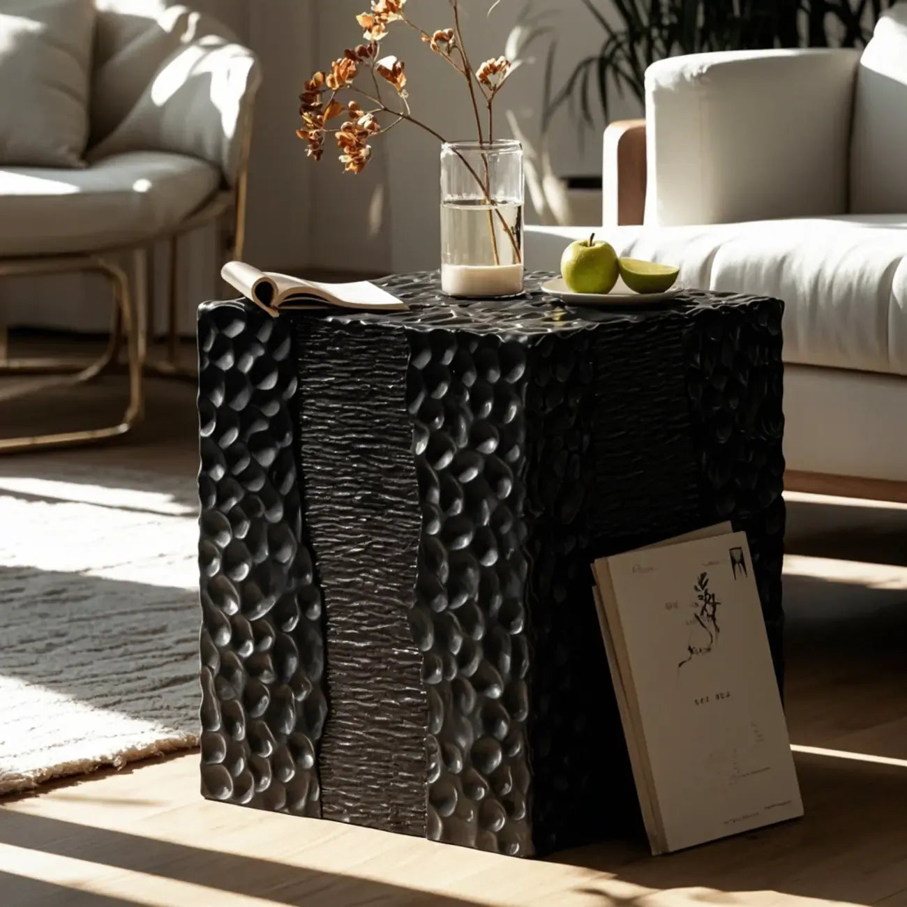 Table d'appoint carrée blanche moderne pour la décoration du salon