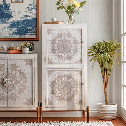 Meuble de rangement rustique en bois, autoportant, pour salon