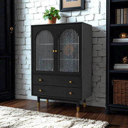 Meuble d'appoint moderne en bois massif beige avec 2 tiroirs