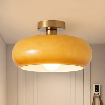 Mini plafonnier cylindrique en verre pour espace de vie