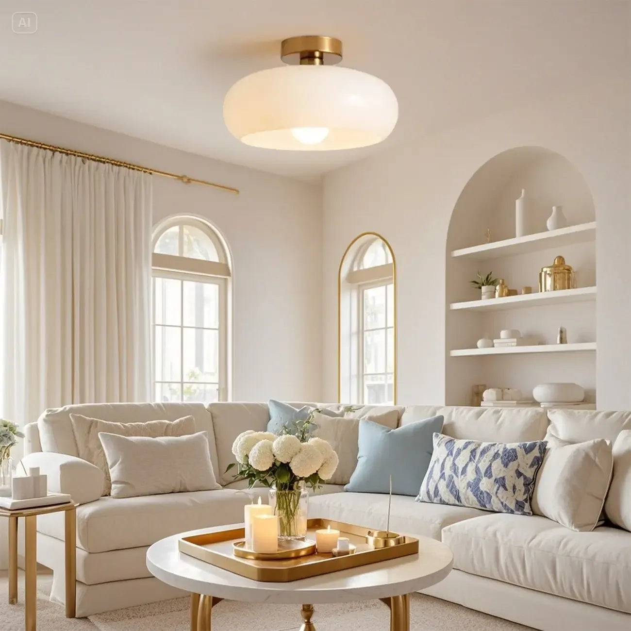 Mini plafonnier cylindrique en verre pour espace de vie