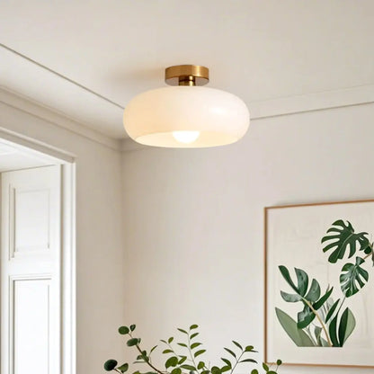 Mini plafonnier cylindrique en verre pour espace de vie