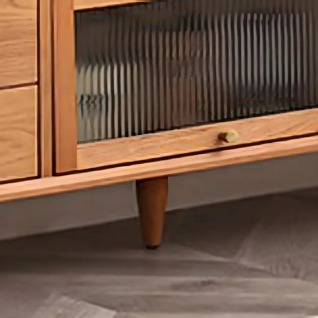 Meuble TV nordique en bois de cerisier avec tiroirs pour salon