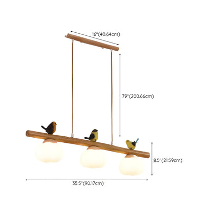 Suspension moderne réglable en bambou à motif floral pour îlot de lumière