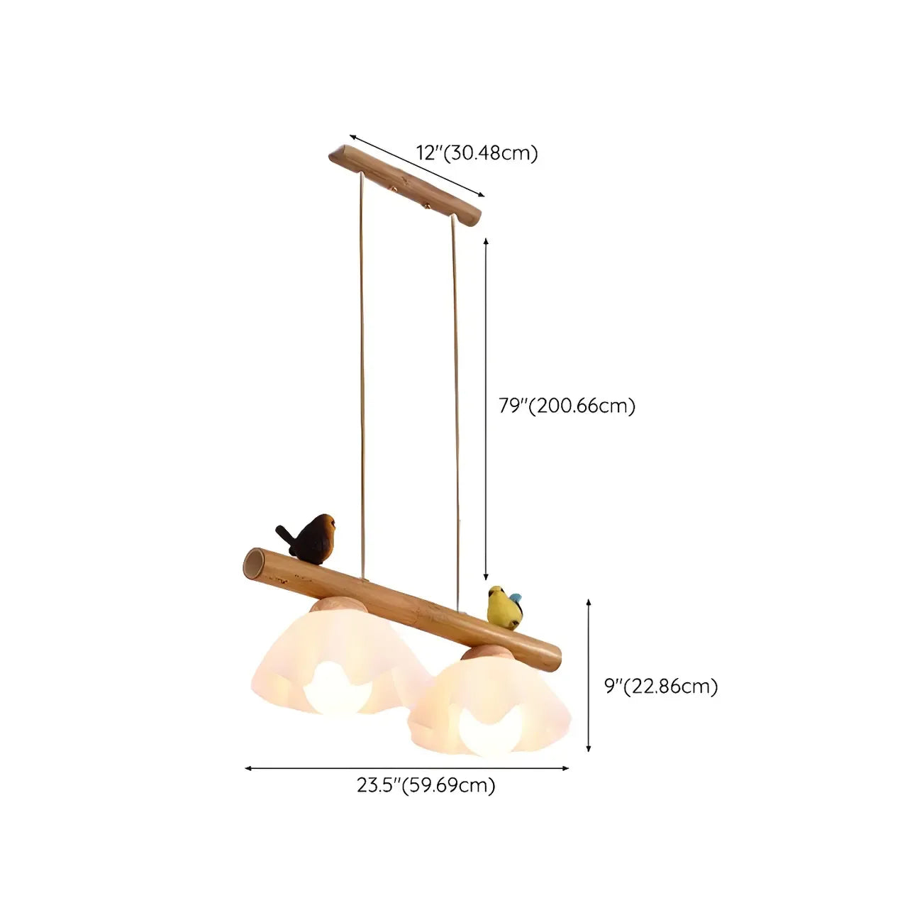Suspension moderne réglable en bambou à motif floral pour îlot de lumière