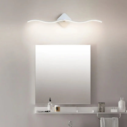 Applique murale moderne en métal ondulé avec LED intégrée pour salle de bain