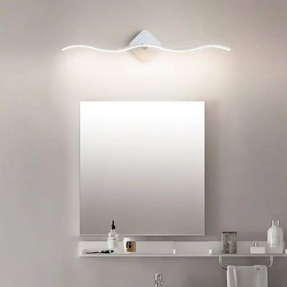 Applique murale moderne en métal ondulé avec LED intégrée pour salle de bain