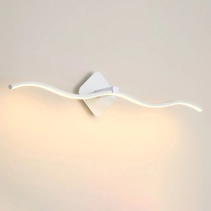 Applique murale moderne en métal ondulé avec LED intégrée pour salle de bain
