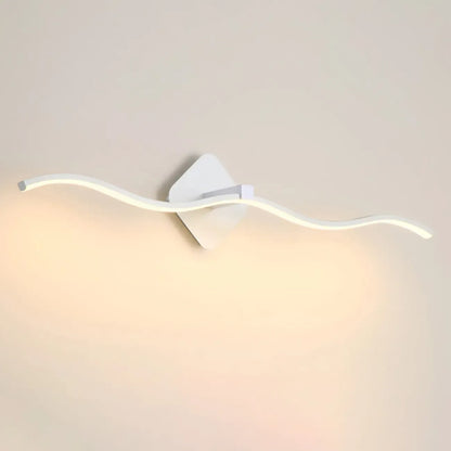 Applique murale moderne en métal ondulé avec LED intégrée pour salle de bain