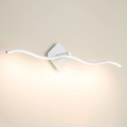 Applique murale moderne en métal ondulé avec LED intégrée pour salle de bain