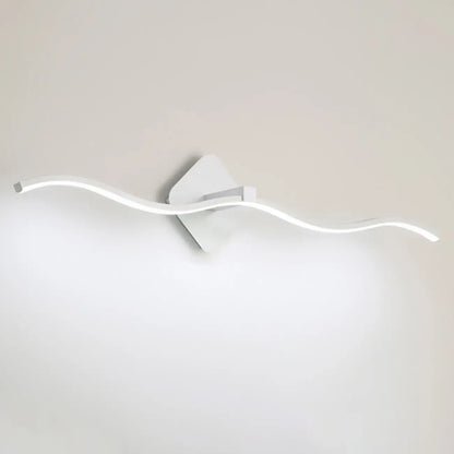 Applique murale moderne en métal ondulé avec LED intégrée pour salle de bain