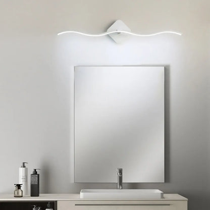 Applique murale moderne en métal ondulé avec LED intégrée pour salle de bain