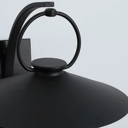 Mini applique murale extérieure industrielle en métal, lanterne cylindrique en verre