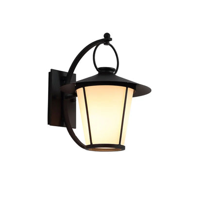 Mini applique murale extérieure industrielle en métal, lanterne cylindrique en verre