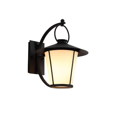 Mini applique murale extérieure industrielle en métal, lanterne cylindrique en verre