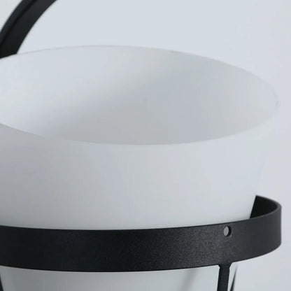 Mini applique murale extérieure industrielle en métal, lanterne cylindrique en verre