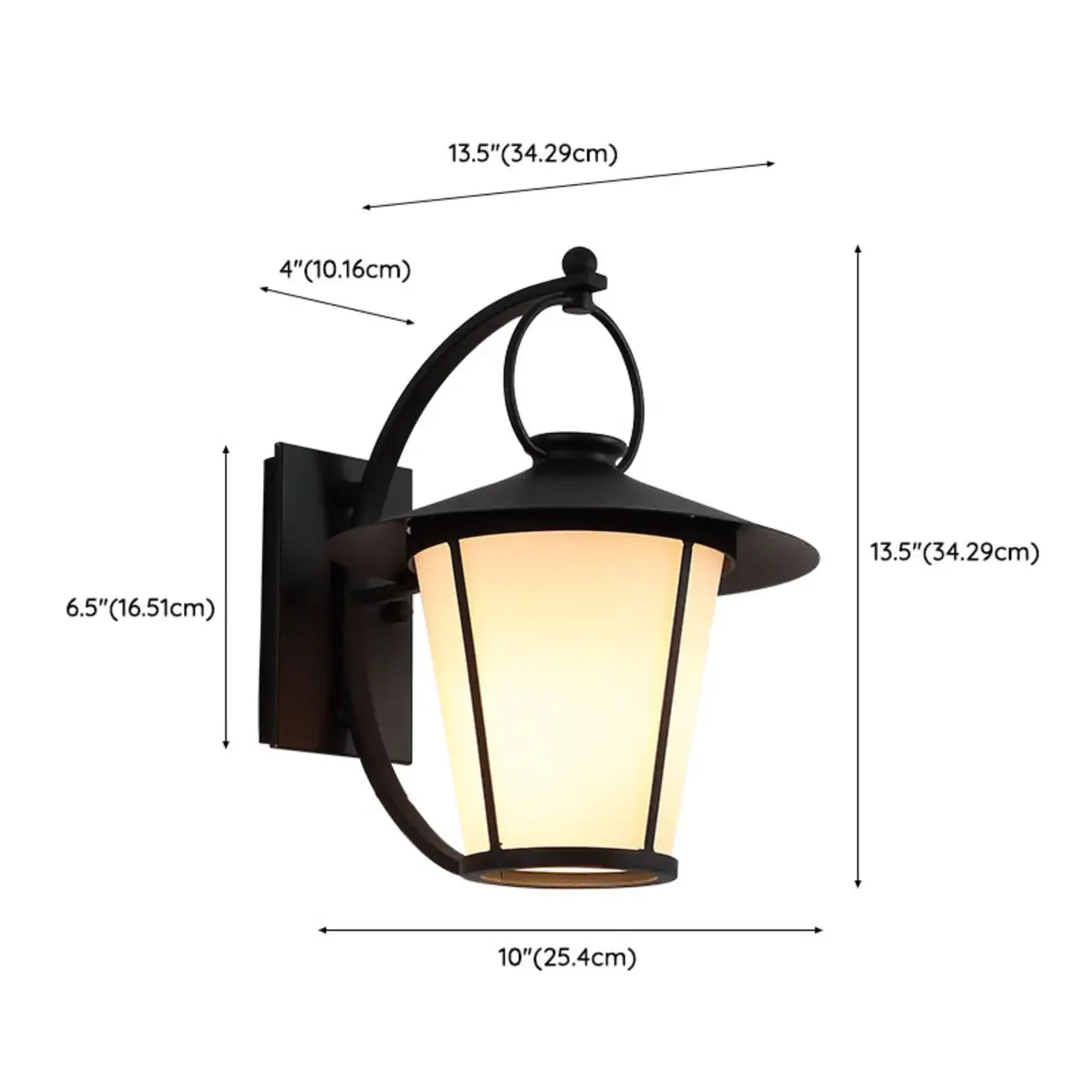 Mini applique murale extérieure industrielle en métal, lanterne cylindrique en verre