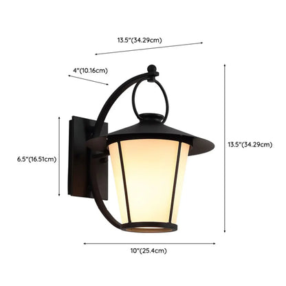 Mini applique murale extérieure industrielle en métal, lanterne cylindrique en verre