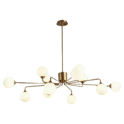 Lustre Sputnik moderne en laiton et verre, réglable, globe, style Sputnik