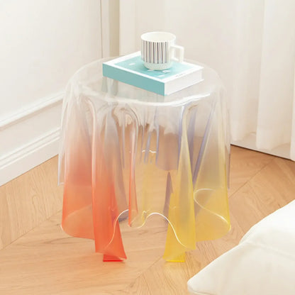 Table d'appoint ronde scandinave en acrylique transparent