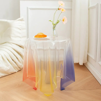 Table d'appoint ronde scandinave en acrylique transparent