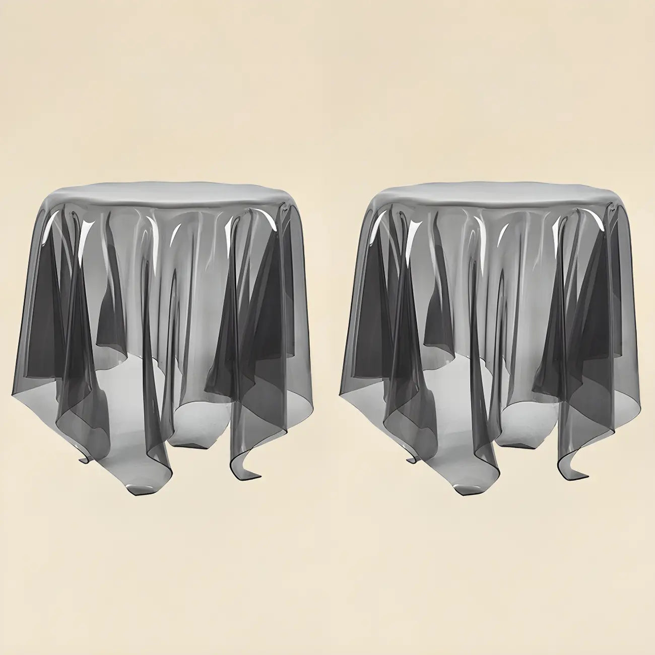 Table d'appoint ronde scandinave en acrylique transparent