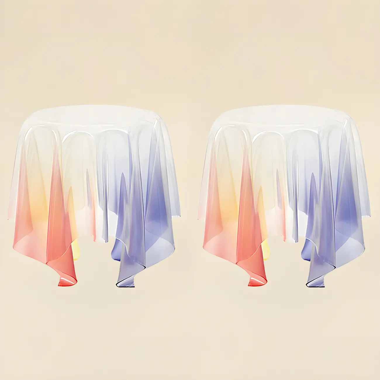 Table d'appoint ronde scandinave en acrylique transparent