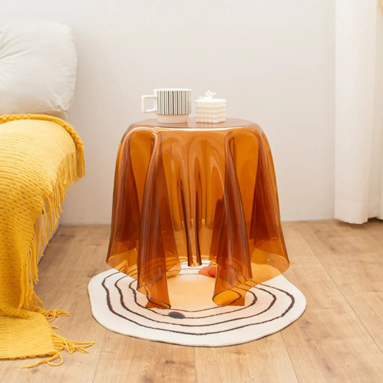 Table d'appoint ronde scandinave en acrylique transparent