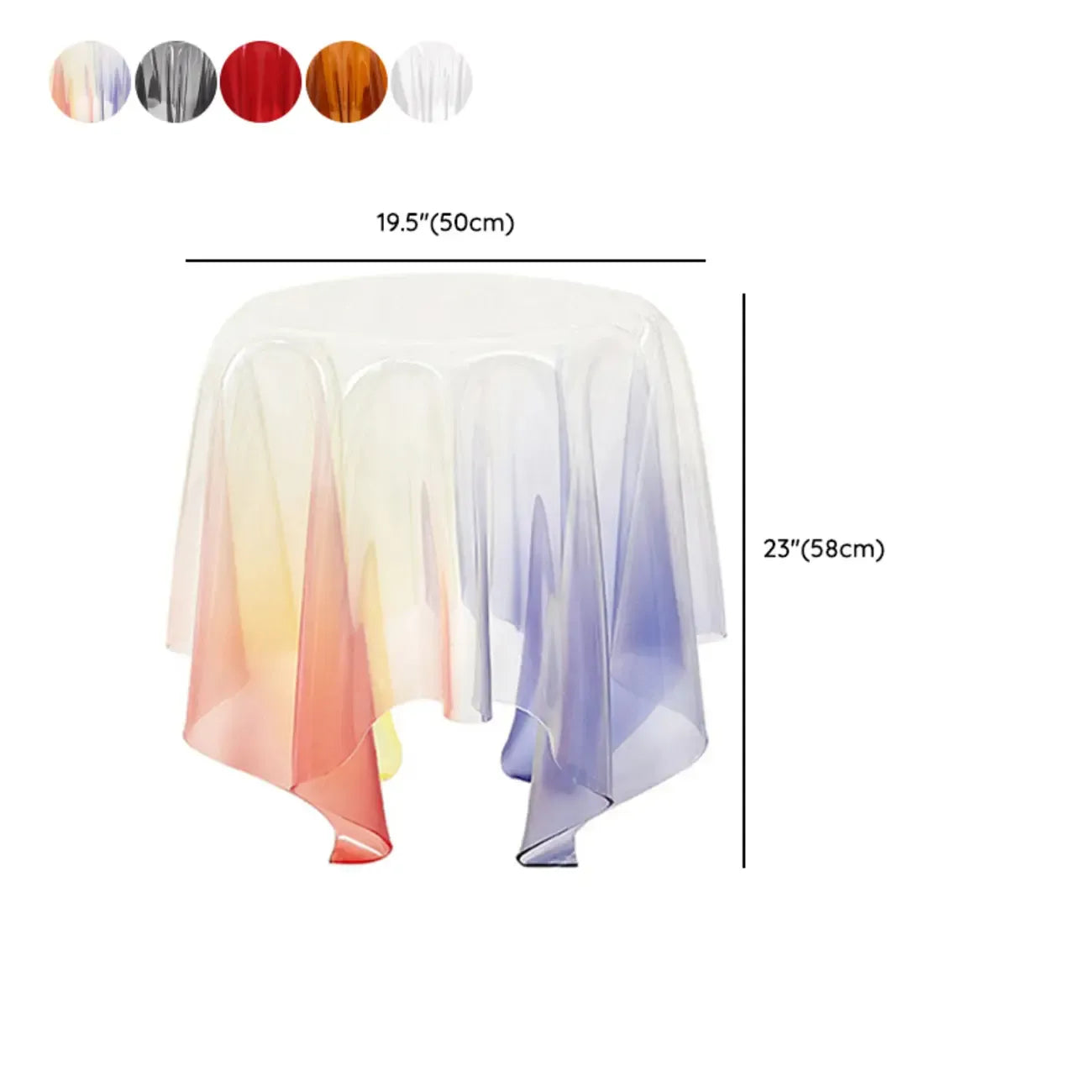 Table d'appoint ronde scandinave en acrylique transparent