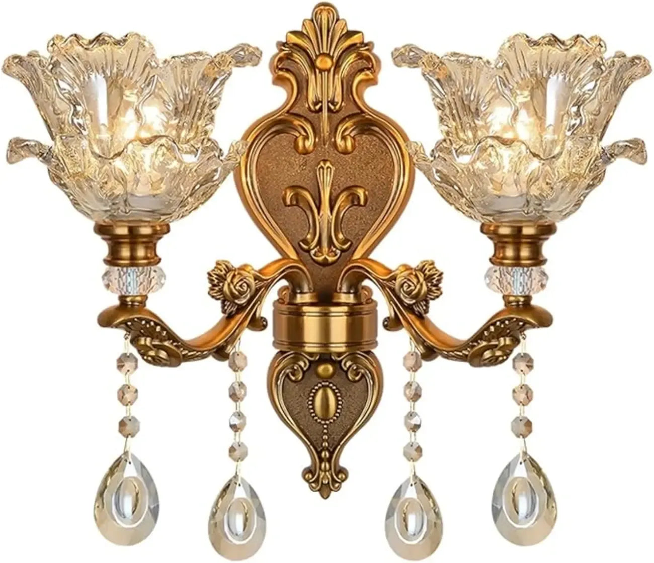 Applique murale d'intérieur géométrique en laiton antique