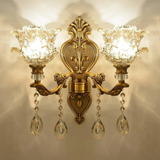 Applique murale d'intérieur géométrique en laiton antique