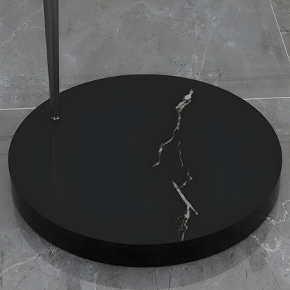 Lampadaire en métal arqué avec abat-jour en dôme réglable noir