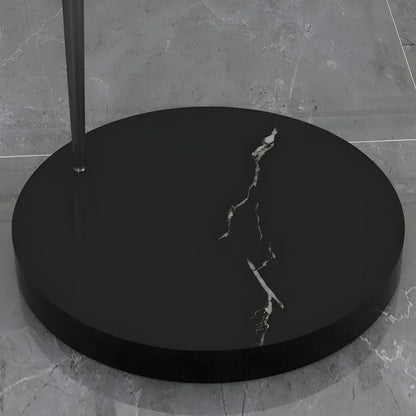 Lampadaire en métal arqué avec abat-jour en dôme réglable noir