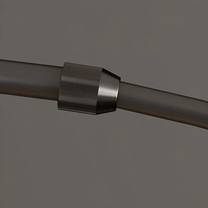 Lampadaire en métal arqué avec abat-jour en dôme réglable noir