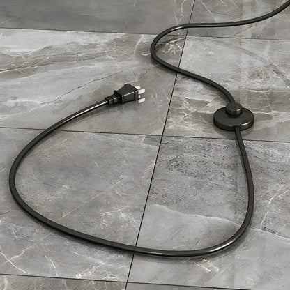 Lampadaire en métal arqué avec abat-jour en dôme réglable noir