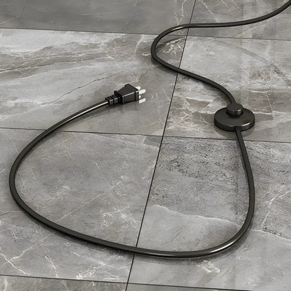 Lampadaire en métal arqué avec abat-jour en dôme réglable noir