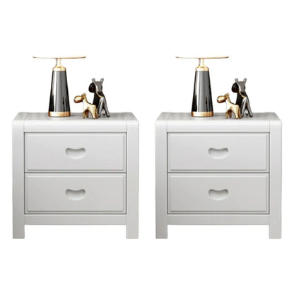 Petite table de chevet traditionnelle en bois brun noyer à 2 tiroirs