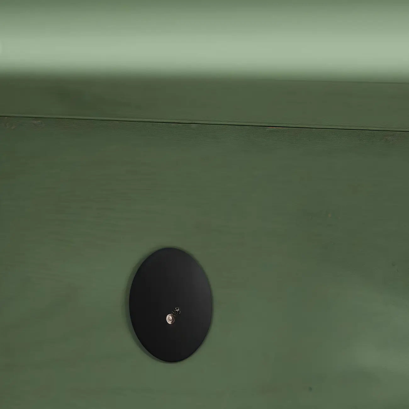 Meuble TV en bois vert style Mid-Century à 4 tiroirs et portes vitrées