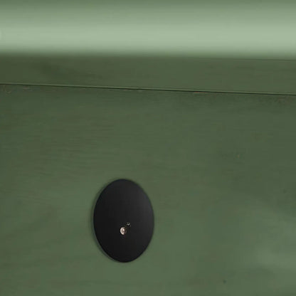 Meuble TV en bois vert style Mid-Century à 4 tiroirs et portes vitrées