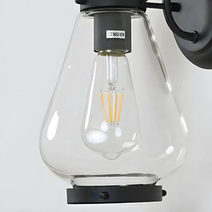 Lanterne moderne en verre transparent, applique murale extérieure à LED