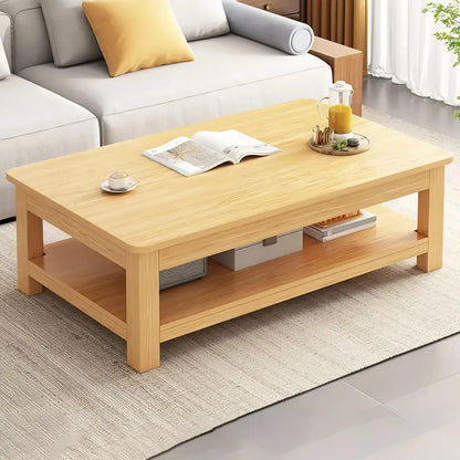 Table d'appoint minimaliste en bois noir avec rangement pour salon