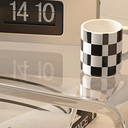 Table de chevet avec tiroir et cadre en acrylique blanc transparent