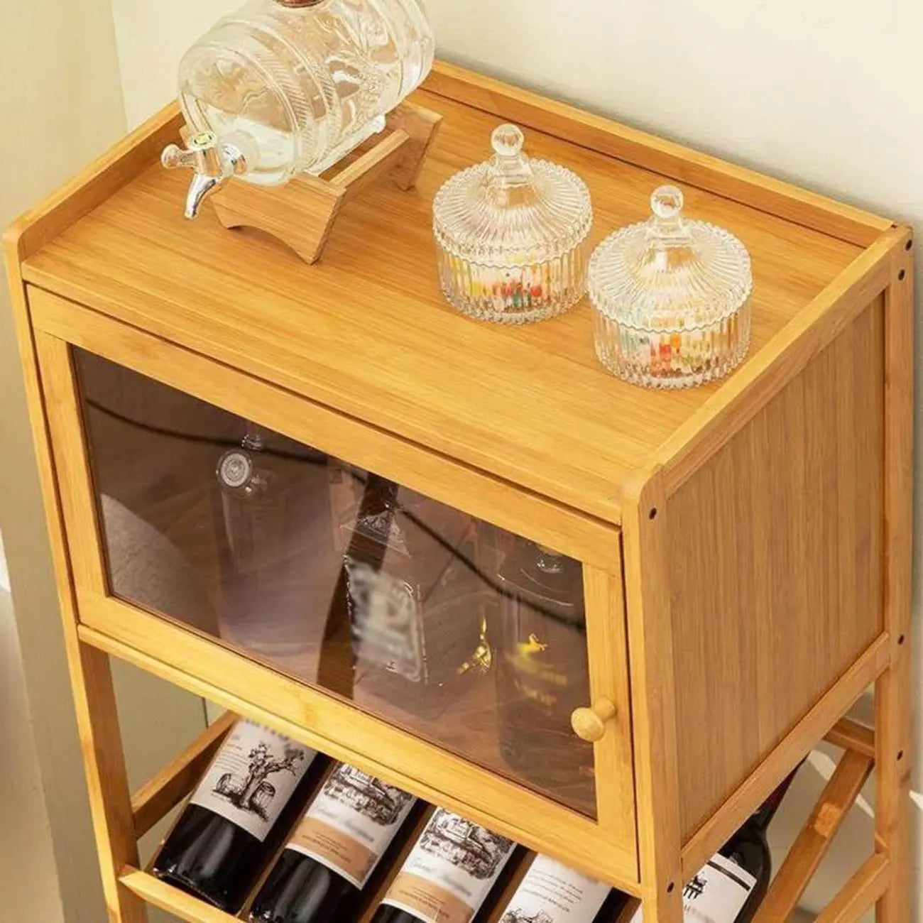 Casier à vin empilable en bois naturel et moderne