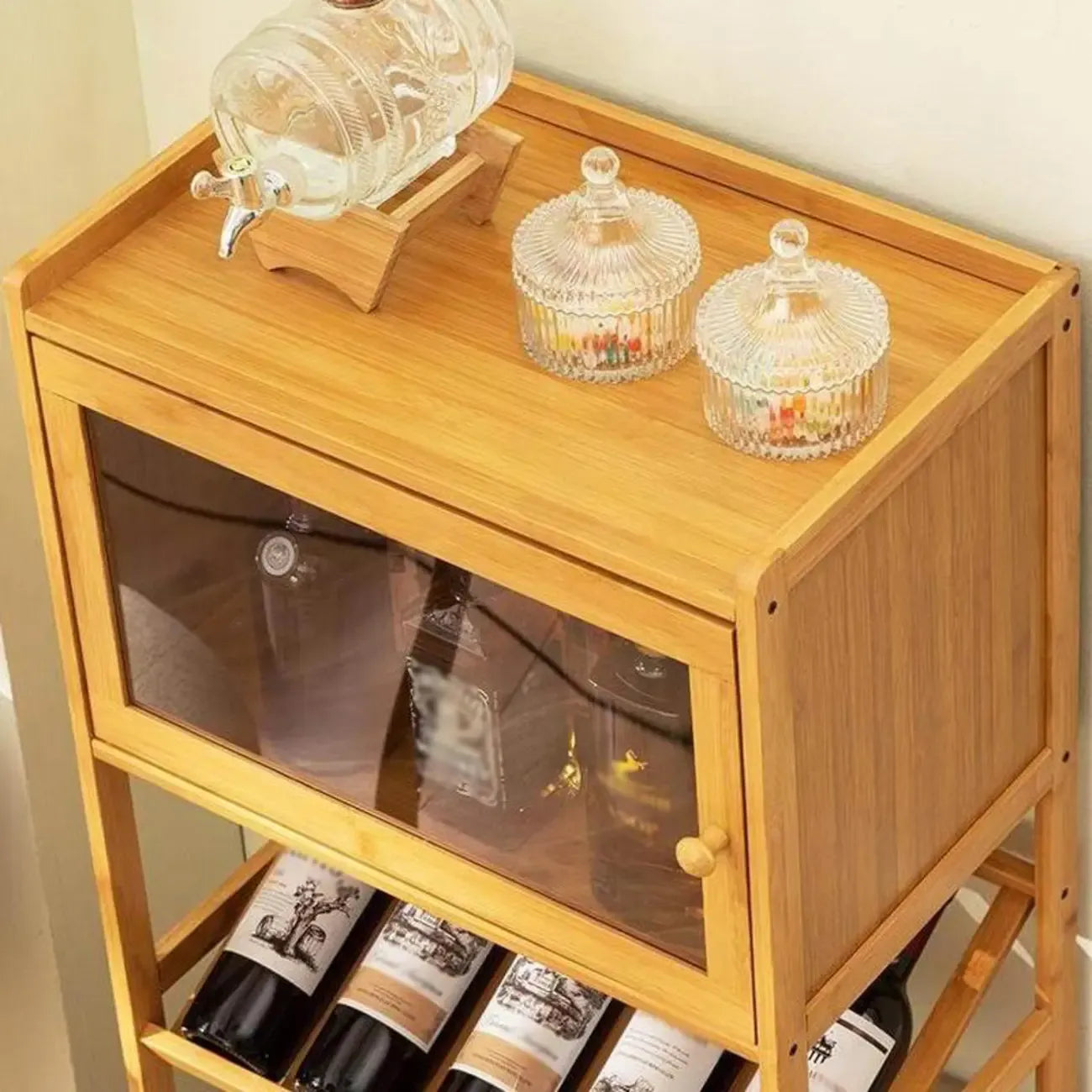 Casier à vin empilable en bois naturel et moderne